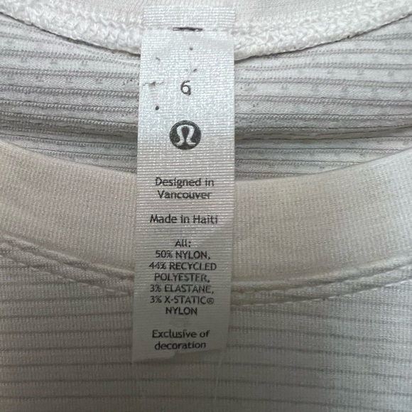 Lululemon Shirt Womens Sz 6 White Short Sleeve Swiftly Tech 2.0 Dallas Texas NWT - Picture 5 of 5